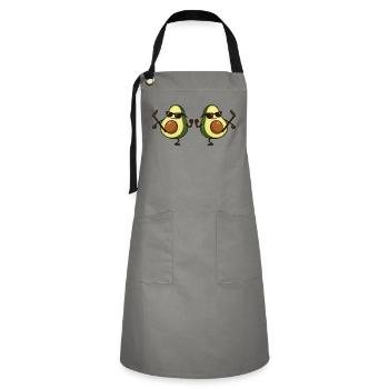 avocado karate 2 - Kontrastschürze - Grau/Schwarz - Vorne - Zoe (177cm)