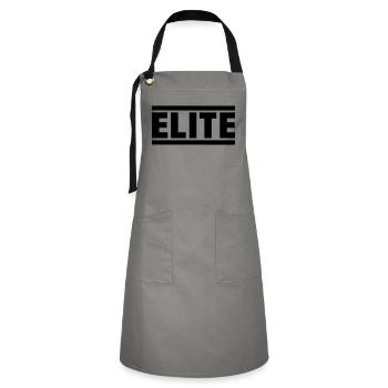 elite_f1 - Kontrastschürze - Grau/Schwarz - Vorne - Zoe (177cm)