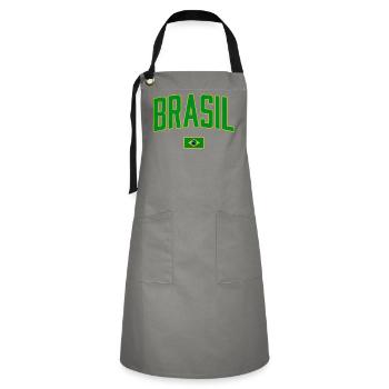 Brazil | Brasil - Artisan Apron - grey/black - Front - Zoe (177cm)