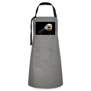 Wütender Adler Blick - Kontrastschürze - Grau/Schwarz - Vorne - Zoe (177cm)