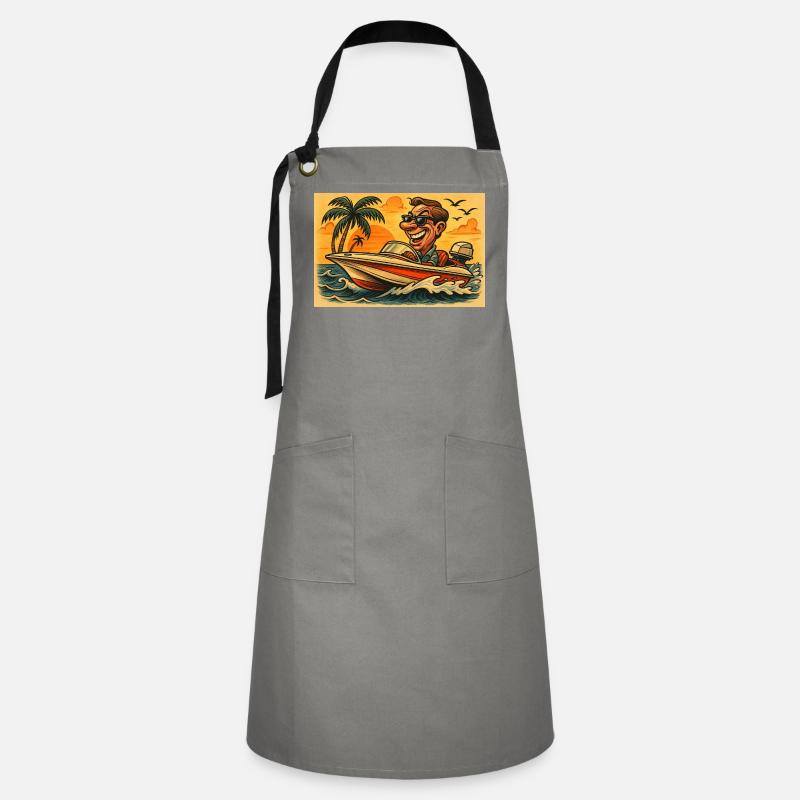 Speed Boat - Artisan Apron - grey/black