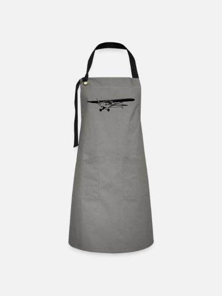 Piper Cub - Kontrastschürze - Grau/Schwarz