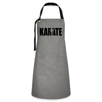 Classic Karate Design – Strength & Discipline - Artisan Apron - grey/black - Front - Zoe (177cm)
