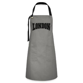 London College wavy - Artisan Apron - grey/black - Front - Zoe (177cm)