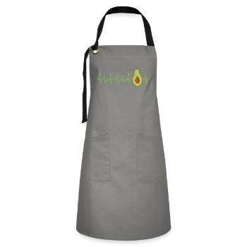 Avocado Heartbeat Avo Vegetarian - Kontrastschürze - Grau/Schwarz - Vorne - Zoe (177cm)