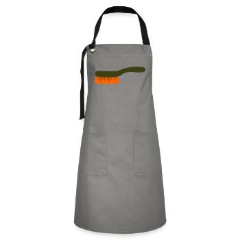 Mushroom Brush Tool Collector - Artisan Apron - grey/black - Front - Zoe (177cm)