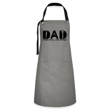 Dad. Fixer of all the things. - Artisan Apron - grey/black - Front - Zoe (177cm)