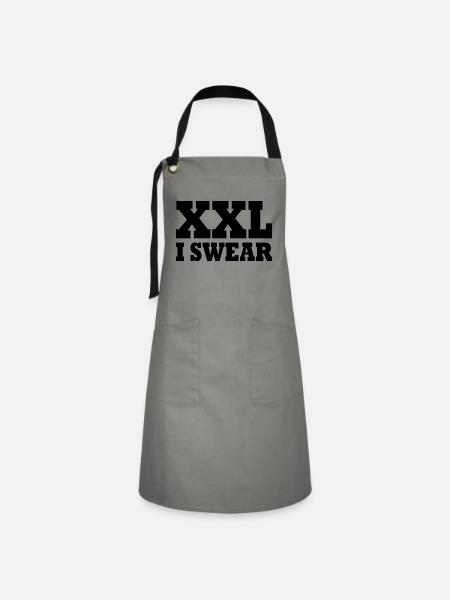 XXL - Kontrastschürze - Grau/Schwarz