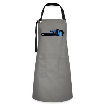 Outil à clé à molette Plombier - Tablier contrasté - gris/noir - Devant - Zoe (177cm)