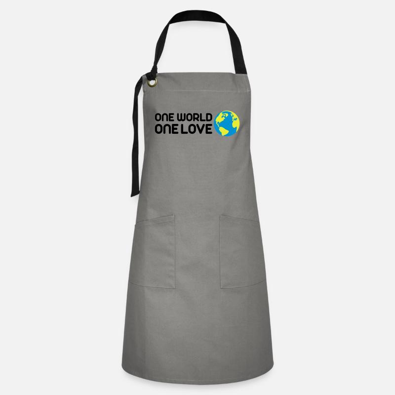 One World One Love - Tablier contrasté - gris/noir