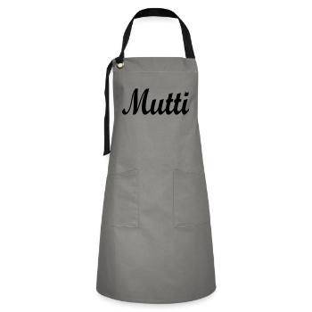 mutti - Kontrastschürze - Grau/Schwarz - Vorne - Zoe (177cm)
