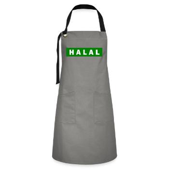 Halal - Kontrastschürze - Grau/Schwarz - Vorne - Zoe (177cm)