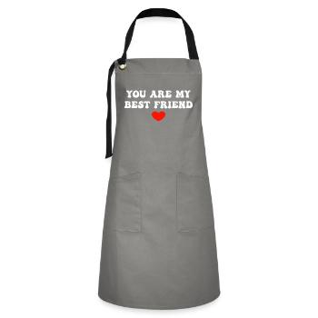 You are My Best Friend Friendship - Artisan Apron - grey/black - Front - Zoe (177cm)