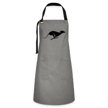 Windhund Silhouette – Sighthound, Greyhound Design - Artisan Apron - grey/black - Front - Zoe (177cm)