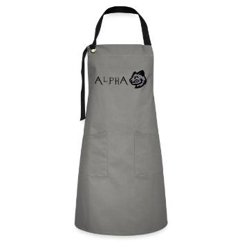 Wolf Wolf Alpha - Kontrastschürze - Grau/Schwarz - Vorne - Zoe (177cm)