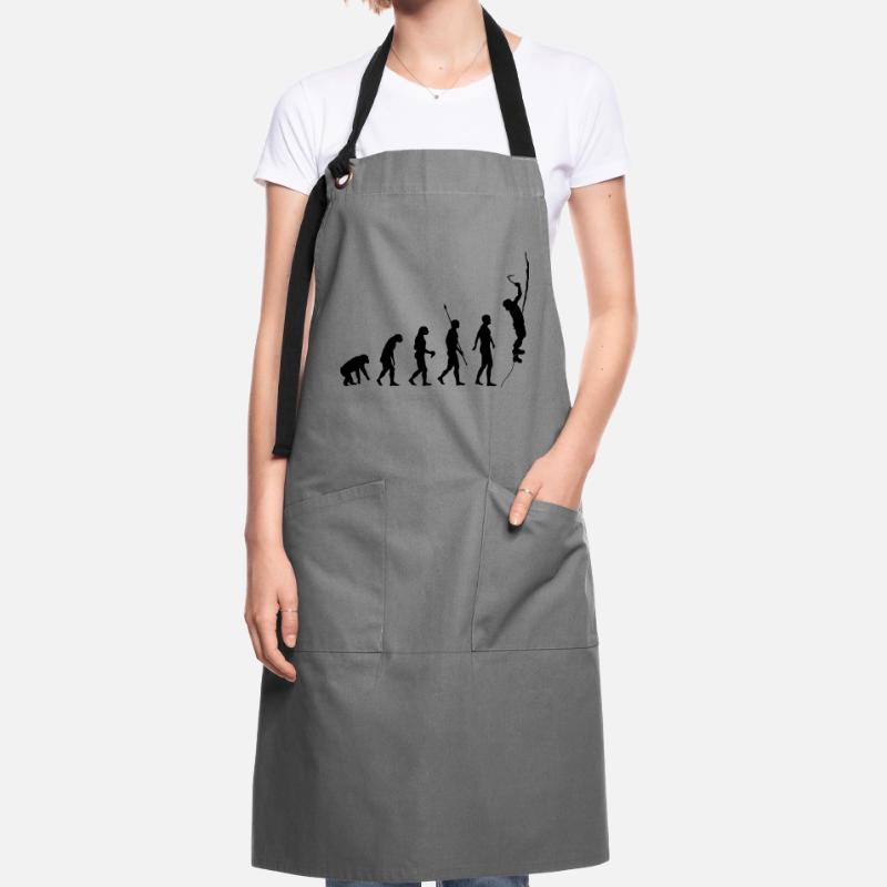 Human evolution, ice climbing, ice climbers Artisan Apron