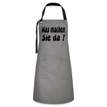 Arbeit - Kontrastschürze - Grau/Schwarz - Vorne - Zoe (177cm)
