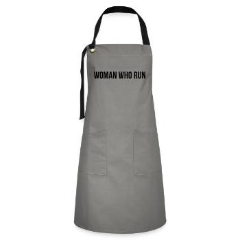 Femme qui cour - Tablier contrasté - gris/noir - Devant - Zoe (177cm)