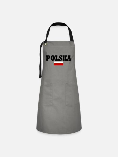 Polska - Kontrastschürze - Grau/Schwarz