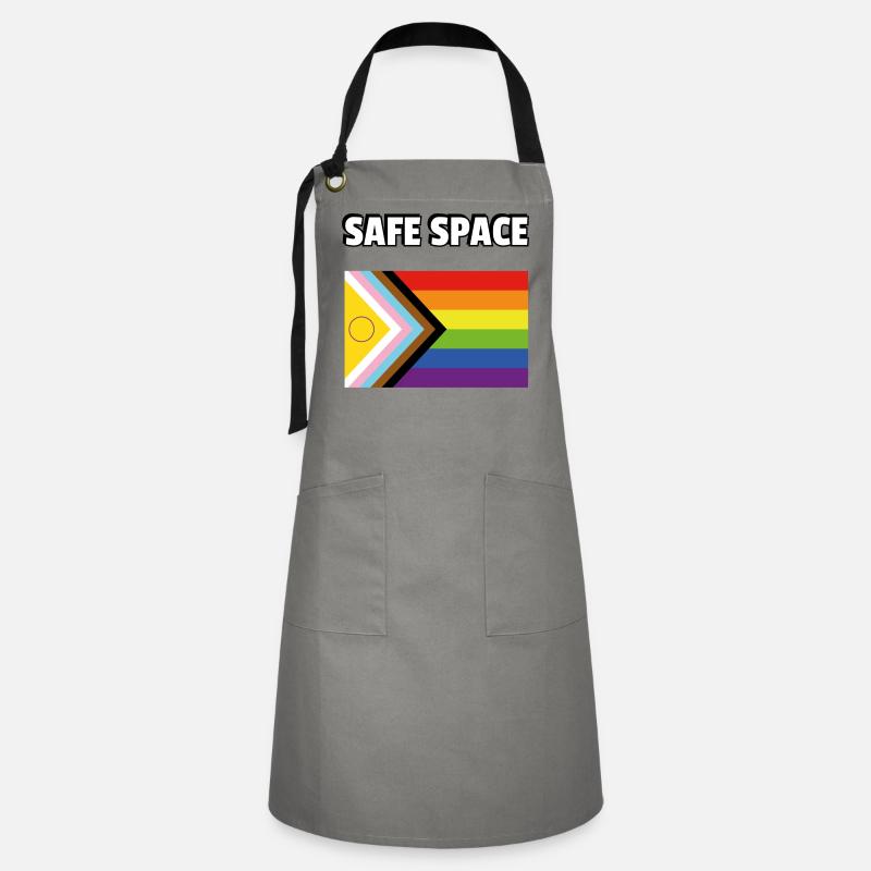 SAFE SPACE Inclusive Pride Progress Flag - Artisan Apron - grey/black