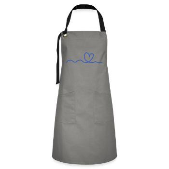 blue heart line - Artisan Apron - grey/black - Front - Zoe (177cm)