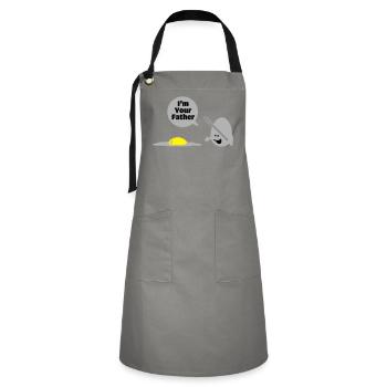 egg vader - Kontrastschürze - Grau/Schwarz - Vorne - Zoe (177cm)
