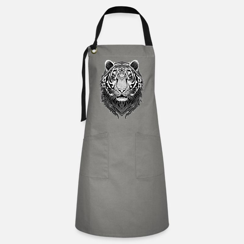 Tigre Blanc - Tablier contrasté - gris/noir