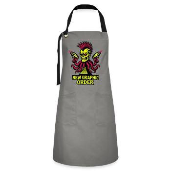 NGO Skull Punk - Artisan Apron - grey/black - Front - Zoe (177cm)