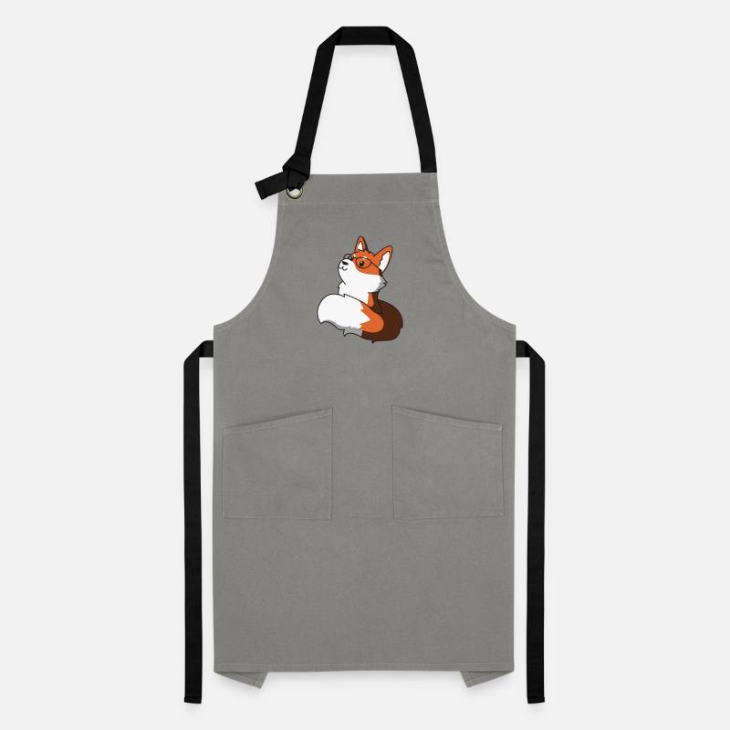 Sly fox with glasses gift idea nerd idea Artisan Apron