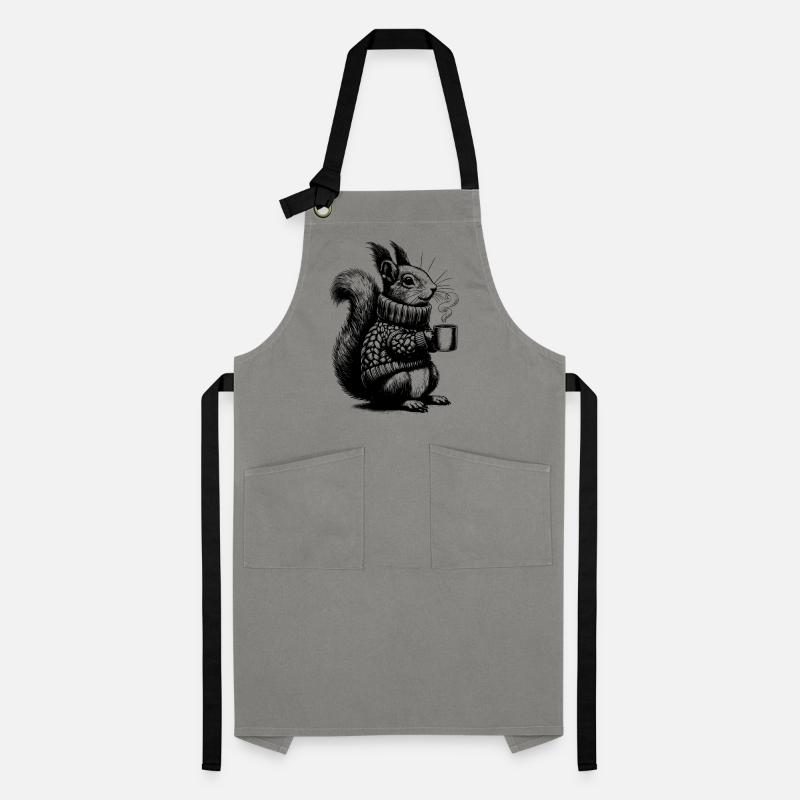 Squirrel with tea Artisan Apron