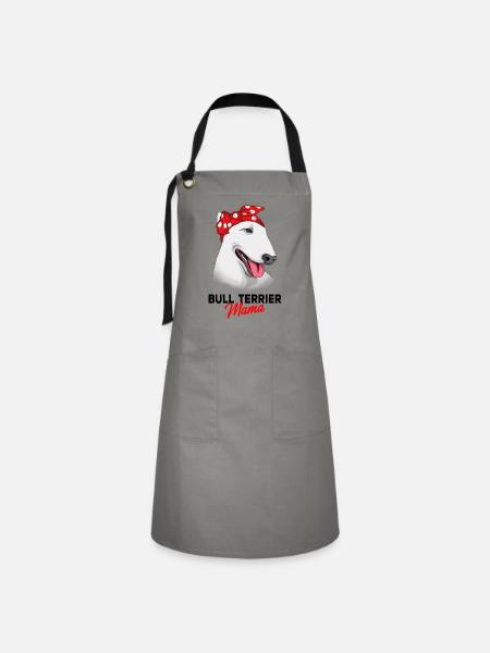 Bullterrier - Kontrastschürze - Grau/Schwarz