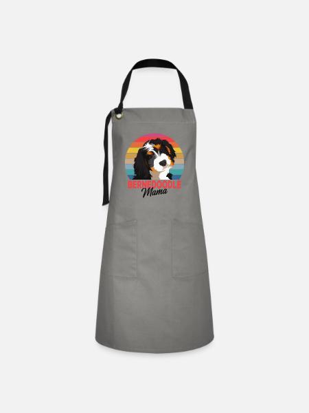 Bernedoodle - Kontrastschürze - Grau/Schwarz