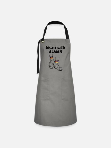 Richtiger Alman - Kontrastschürze - Grau/Schwarz