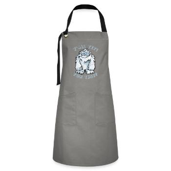 Yall Yeti dafür? - Kontrastschürze - Grau/Schwarz - Vorne - Zoe (177cm)
