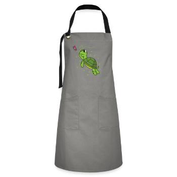 Turtle with Butterfly Reptile Water - Artisan Apron - grey/black - Front - Zoe (177cm)