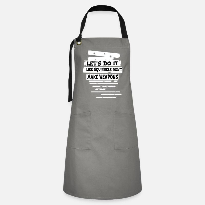 funky present global peace joke child - Artisan Apron - grey/black