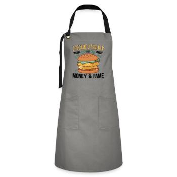 Primary School Teacher Kindergarten Educator - Artisan Apron - grey/black - Front - Zoe (177cm)