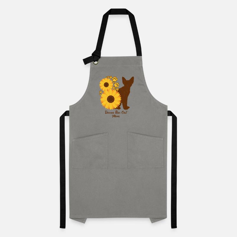 Sonnenblumenmutter - Devon Rex Cat Kontrastschürze