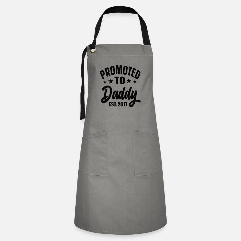 Promoted To Daddy Est 2017 - Artisan Apron - grey/black