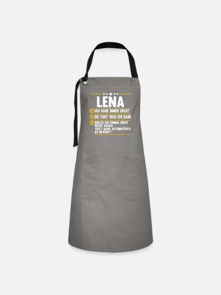 Lena - Kontrastschürze - Grau/Schwarz