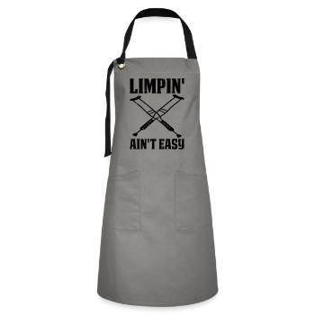 Limpin' Ain't Easy 20 - Kontrastschürze - Grau/Schwarz - Vorne - Zoe (177cm)
