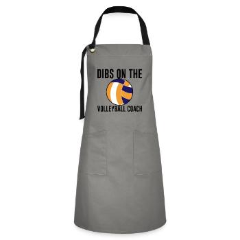 Dibs On The Volleyball Coach - Artisan Apron - grey/black - Front - Zoe (177cm)