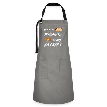 Pois chiches Houmous Tahini Falafel Pita Et - Tablier contrasté - gris/noir - Devant - Zoe (177cm)