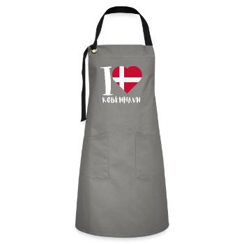 Kobenhavn Denmark Danish Kobenhaven Mermaid - Artisan Apron - grey/black - Front - Zoe (177cm)