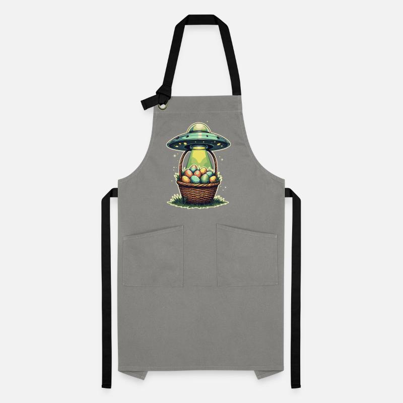 Alien Easter Egg Abduction Design Artisan Apron