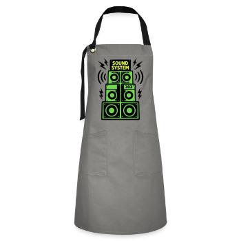 Sound System Speaker Techno Festival DJ - Tablier contrasté - gris/noir - Devant - Zoe (177cm)