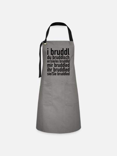 Bruddle - Kontrastschürze - Grau/Schwarz