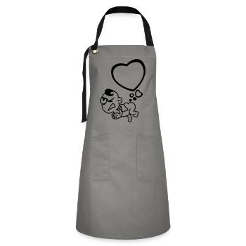 lamb heart farts 1c - Tablier contrasté - gris/noir - Devant - Zoe (177cm)