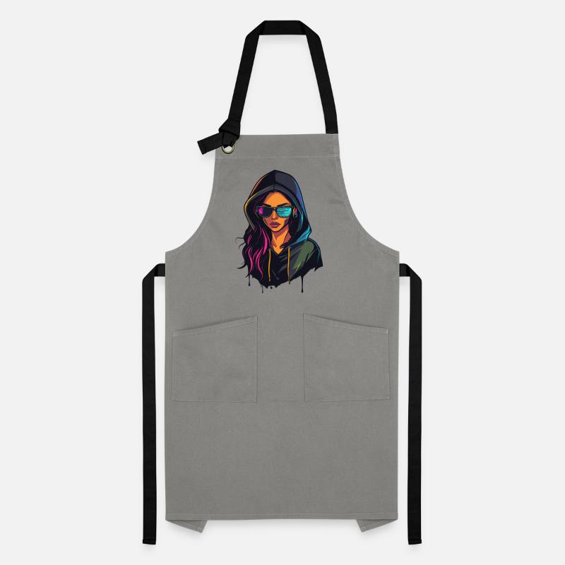 Hacker Programmer Developer Woman Portrait Artisan Apron