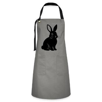 Silhouette de lapin, Vecteur noir - Tablier contrasté - gris/noir - Devant - Zoe (177cm)
